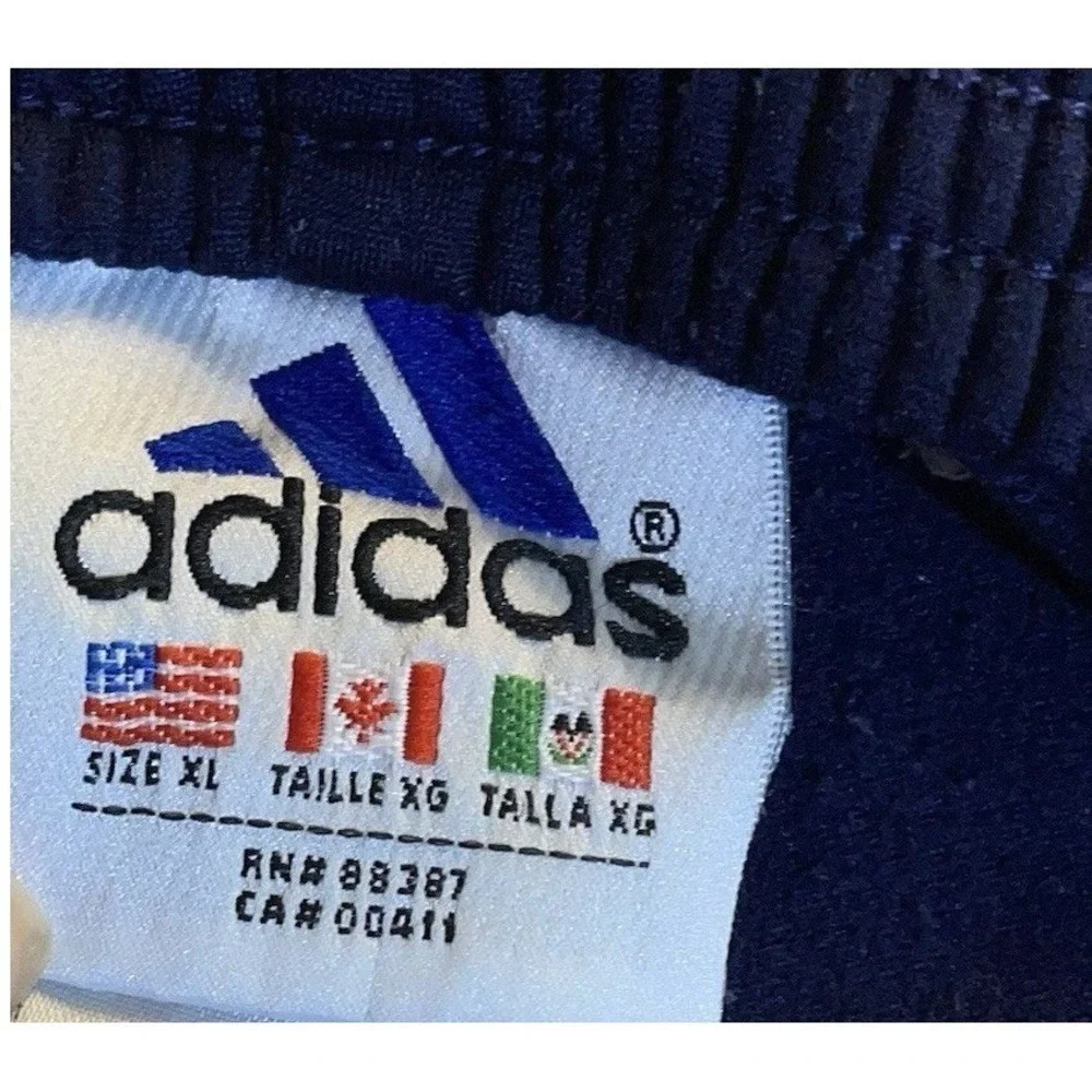 VTG Adidas Snap Tearaway Track Pants Navy Blue Breakaway Mens XL
